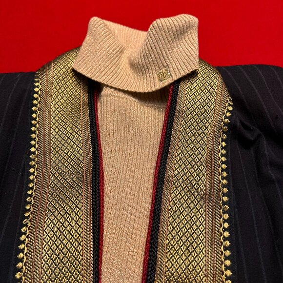 Lauren by Ralph Lauren Gold Metallic Ribbed Turtleneck Sweater – XL - Picture 5 of 5